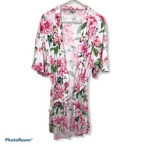 Show Me Your Mumu pink floral short sleeve robe